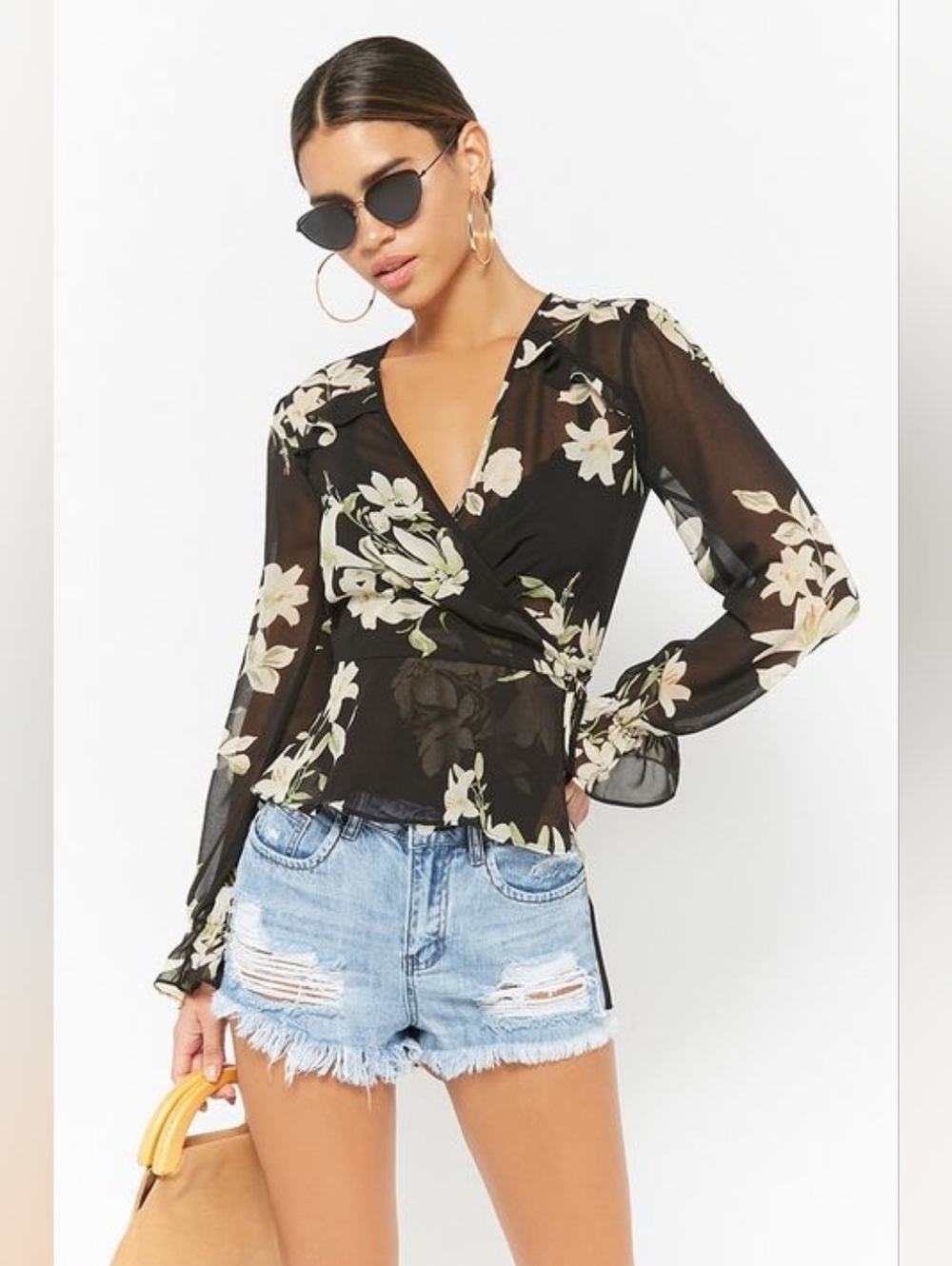 Peplum Flowy Floral Blouse